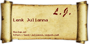 Lenk Julianna névjegykártya